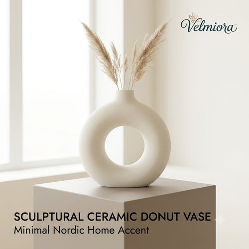 𝑽𝒆𝒍𝒎𝒊𝒐𝒓𝒂™ Sculptural Ceramic Donut Vase