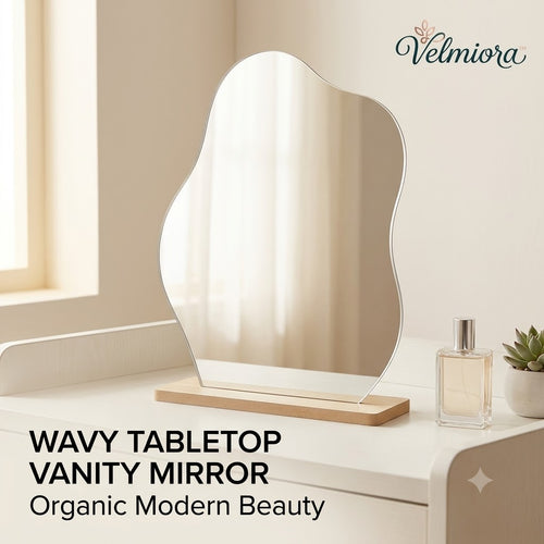 𝑽𝒆𝒍𝒎𝒊𝒐𝒓𝒂™ Wavy Acrylic Tabletop Vanity Mirror
