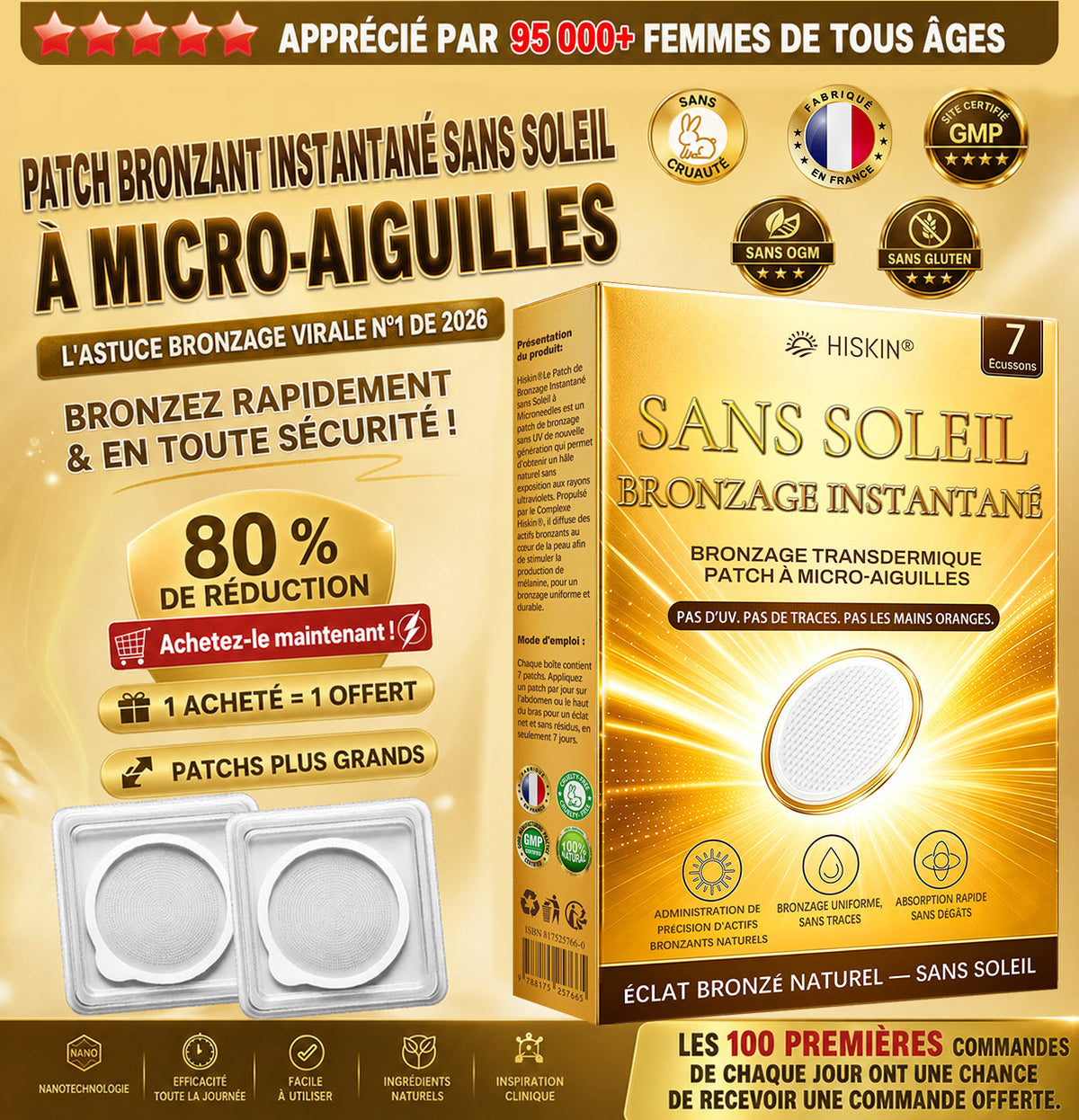 𝑩𝒐𝒖𝒕𝒊𝒒𝒖 𝑶𝒇𝒇𝒊𝒄𝒊𝒆𝒍𝒍𝒆 | ☀️☀️ 𝐇𝐢𝐬𝐤𝐢𝐧® 𝐏𝐚𝐭𝐜𝐡 𝐁𝐫𝐨𝐧𝐳𝐚𝐧𝐭 𝐈𝐧𝐬𝐭𝐚𝐧𝐭𝐚𝐧é 𝐒𝐚𝐧𝐬 𝐒𝐨𝐥𝐞𝐢𝐥 à 𝐌𝐢𝐜𝐫𝐨-𝐀𝐢𝐠𝐮𝐢𝐥𝐥𝐞𝐬 🇫🇷 (𝐔𝐧𝐞 𝐬𝐞𝐮𝐥𝐞 𝐟𝐨𝐢𝐬 𝐩𝐚𝐫 𝐣𝐨𝐮𝐫) 𝐇â𝐥𝐞 𝐛𝐫𝐨𝐧𝐳é 𝐯𝐢𝐬𝐢𝐛𝐥𝐞 𝐞𝐧 𝟕 𝐣𝐨𝐮𝐫𝐬 ✅ 𝐒𝐚𝐧𝐬 𝐔𝐕, 𝐬𝐚𝐧𝐬 𝐞𝐟𝐟𝐞𝐭 𝐨𝐫𝐚𝐧𝐠𝐞, 𝐬𝐚𝐧𝐬 𝐭𝐫𝐚𝐜𝐞𝐬, 𝐬𝐚𝐧𝐬 𝐃𝐇𝐀, 𝐬𝐚𝐧𝐬 𝐚𝐩𝐩𝐥𝐢𝐜𝐚𝐭𝐢𝐨𝐧 𝐬𝐚𝐥𝐢𝐬𝐬𝐚𝐧𝐭𝐞.