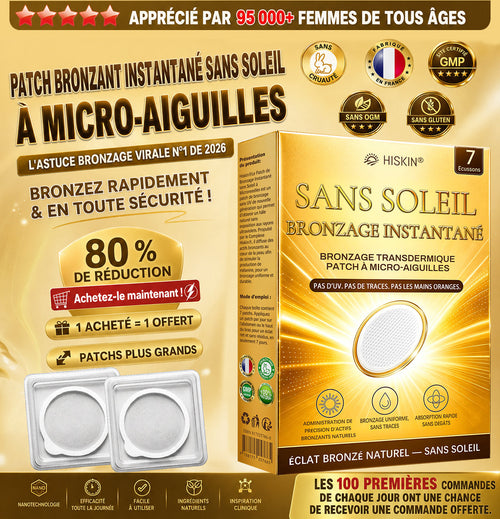 𝑩𝒐𝒖𝒕𝒊𝒒𝒖 𝑶𝒇𝒇𝒊𝒄𝒊𝒆𝒍𝒍𝒆 | ☀️☀️ 𝐇𝐢𝐬𝐤𝐢𝐧® 𝐏𝐚𝐭𝐜𝐡 𝐁𝐫𝐨𝐧𝐳𝐚𝐧𝐭 𝐈𝐧𝐬𝐭𝐚𝐧𝐭𝐚𝐧é 𝐒𝐚𝐧𝐬 𝐒𝐨𝐥𝐞𝐢𝐥 à 𝐌𝐢𝐜𝐫𝐨-𝐀𝐢𝐠𝐮𝐢𝐥𝐥𝐞𝐬 🇫🇷 (𝐔𝐧𝐞 𝐬𝐞𝐮𝐥𝐞 𝐟𝐨𝐢𝐬 𝐩𝐚𝐫 𝐣𝐨𝐮𝐫) 𝐇â𝐥𝐞 𝐛𝐫𝐨𝐧𝐳é 𝐯𝐢𝐬𝐢𝐛𝐥𝐞 𝐞𝐧 𝟕 𝐣𝐨𝐮𝐫𝐬 ✅ 𝐒𝐚𝐧𝐬 𝐔𝐕, 𝐬𝐚𝐧𝐬 𝐞𝐟𝐟𝐞𝐭 𝐨𝐫𝐚𝐧𝐠𝐞, 𝐬𝐚𝐧𝐬 𝐭𝐫𝐚𝐜𝐞𝐬, 𝐬𝐚𝐧𝐬 𝐃𝐇𝐀, 𝐬𝐚𝐧𝐬 𝐚𝐩𝐩𝐥𝐢𝐜𝐚𝐭𝐢𝐨𝐧 𝐬𝐚𝐥𝐢𝐬𝐬𝐚𝐧𝐭𝐞.