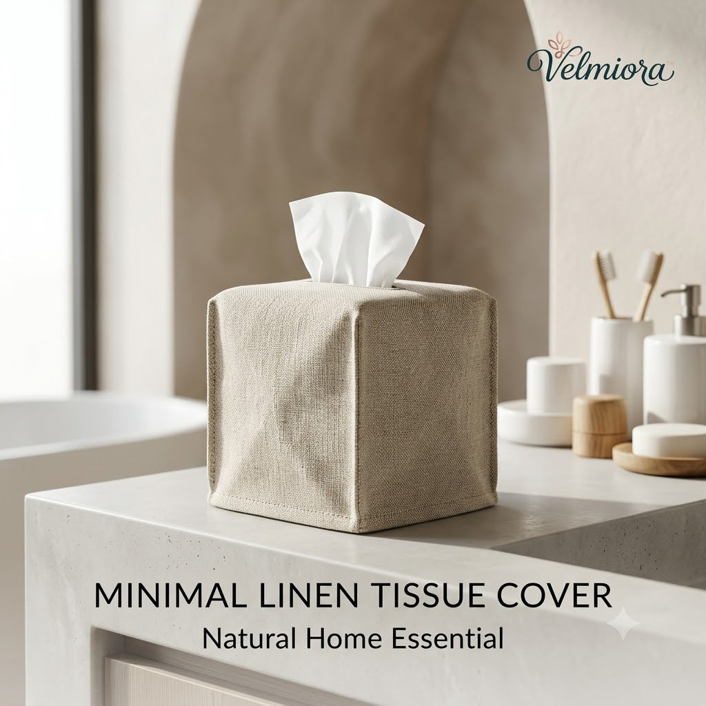 𝑽𝒆𝒍𝒎𝒊𝒐𝒓𝒂™ Minimalist Linen Tissue Box Cover