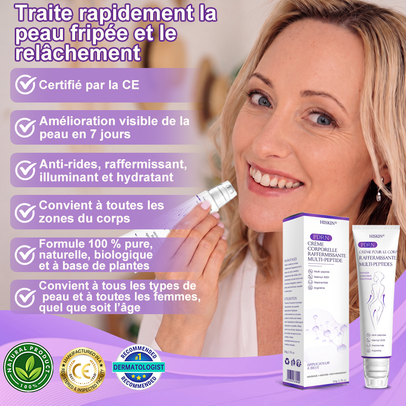 HISKIN® Crème corps roller PDRN Multi-Peptides 🌹— anti-âge, hydratante, raffermissante, effet liftant, aide à réparer la peau, unifier le teint, cibler boutons, taches, verrues, grains de beauté et psoriasis.