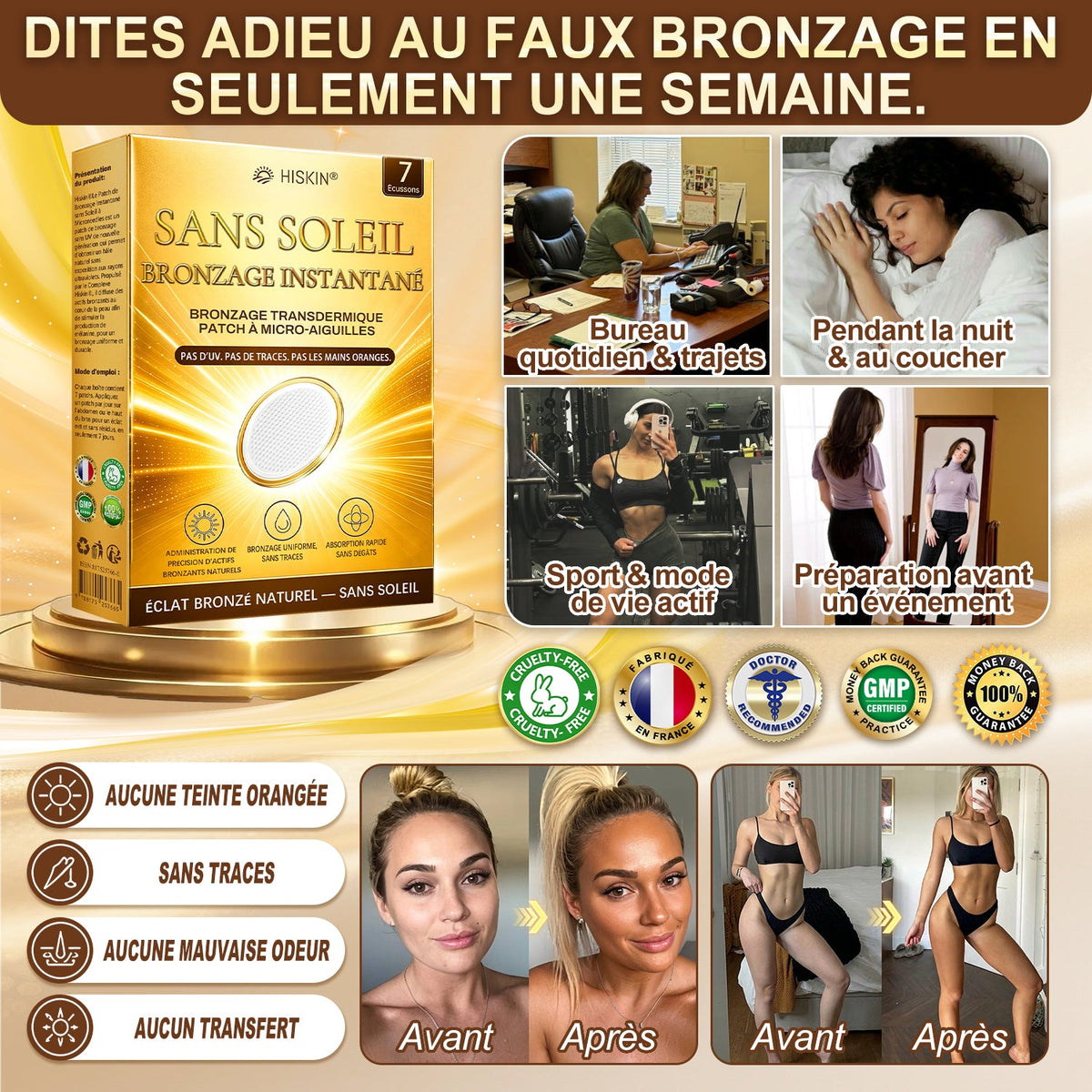 𝑩𝒐𝒖𝒕𝒊𝒒𝒖 𝑶𝒇𝒇𝒊𝒄𝒊𝒆𝒍𝒍𝒆 | ☀️☀️ 𝐇𝐢𝐬𝐤𝐢𝐧® 𝐏𝐚𝐭𝐜𝐡 𝐁𝐫𝐨𝐧𝐳𝐚𝐧𝐭 𝐈𝐧𝐬𝐭𝐚𝐧𝐭𝐚𝐧é 𝐒𝐚𝐧𝐬 𝐒𝐨𝐥𝐞𝐢𝐥 à 𝐌𝐢𝐜𝐫𝐨-𝐀𝐢𝐠𝐮𝐢𝐥𝐥𝐞𝐬 🇫🇷 (𝐔𝐧𝐞 𝐬𝐞𝐮𝐥𝐞 𝐟𝐨𝐢𝐬 𝐩𝐚𝐫 𝐣𝐨𝐮𝐫) 𝐇â𝐥𝐞 𝐛𝐫𝐨𝐧𝐳é 𝐯𝐢𝐬𝐢𝐛𝐥𝐞 𝐞𝐧 𝟕 𝐣𝐨𝐮𝐫𝐬 ✅ 𝐒𝐚𝐧𝐬 𝐔𝐕, 𝐬𝐚𝐧𝐬 𝐞𝐟𝐟𝐞𝐭 𝐨𝐫𝐚𝐧𝐠𝐞, 𝐬𝐚𝐧𝐬 𝐭𝐫𝐚𝐜𝐞𝐬, 𝐬𝐚𝐧𝐬 𝐃𝐇𝐀, 𝐬𝐚𝐧𝐬 𝐚𝐩𝐩𝐥𝐢𝐜𝐚𝐭𝐢𝐨𝐧 𝐬𝐚𝐥𝐢𝐬𝐬𝐚𝐧𝐭𝐞.